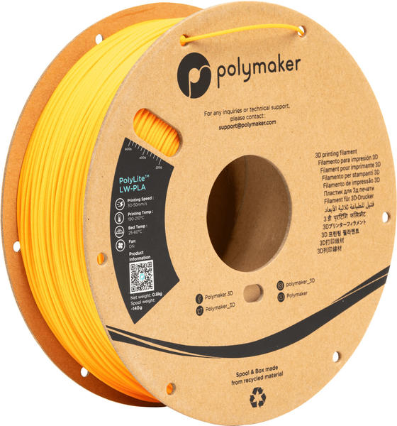 Polymaker PolyLite LW-PLA Bright Orange 1.75mm 800g