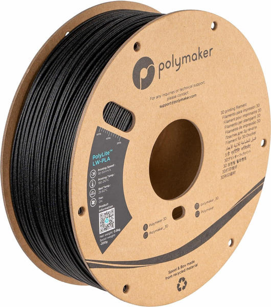 Polymaker PolyLite LW-PLA 1,75mm 800g Black