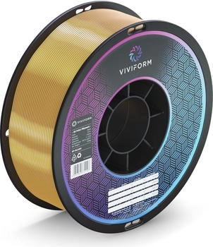 Viviform silk PLA Filament für 3D Drucker, 1kg Rolle, Durchmesser 1,75mm +/- 0,03mm, Gold metallic (VF-PLA501)