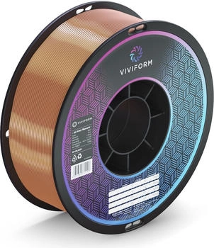 Viviform silk PLA Filament für 3D Drucker, 1kg Rolle, Durchmesser 1,75mm +/- 0,03mm, Kupfer metallic (VF-PLA503)