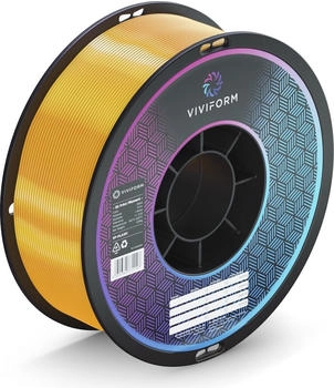Viviform silk PLA Filament für 3D Drucker, 1kg Rolle, Durchmesser 1,75mm +/- 0,03mm, Dunkelgelb (VF-PLA402)