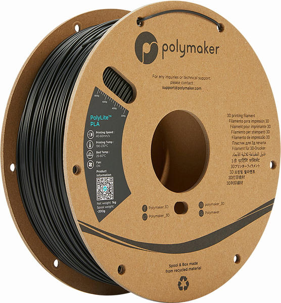 Polymaker PolyLite PLA Filament 1,75mm 1000g Schwarz