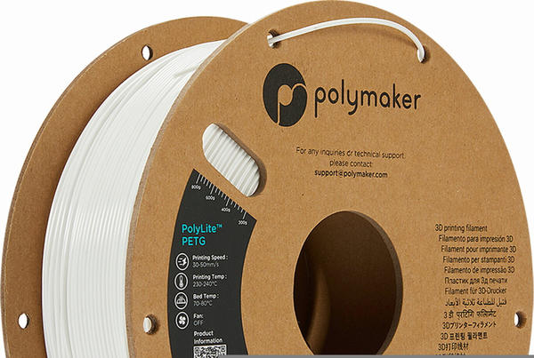 Polymaker PolyLite PETG Filament 1.75mm 1000g True White