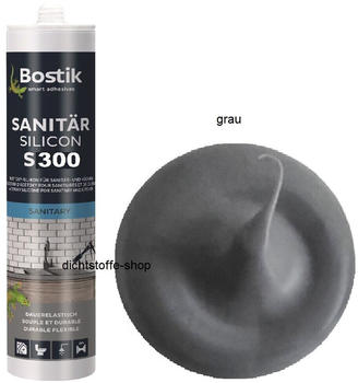 Bostik S300 Sanitärsilicon 1K Silikon Dichtstoff 300ml Kartusche Grau