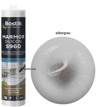 Bostik S960 Marmorsilicon 1K Silikon Dichtstoff 300ml Kartusche Silbergrau