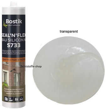 Bostik S733 Seal N Flex Bau Silicon 1K Silikon Dichtstoff 300ml Kartusche Transparent