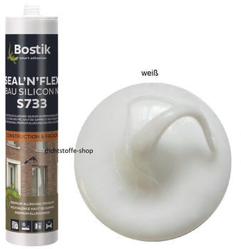 Bostik S733 Seal N Flex Bau Silicon 1K Silikon Dichtstoff 300ml Kartusche Weiß