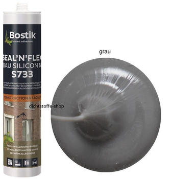 Bostik S733 Seal N Flex Bau Silicon 1K Silikon Dichtstoff 300ml Kartusche Grau