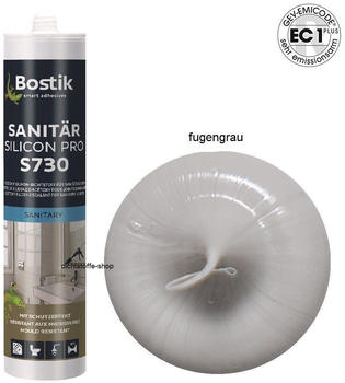 Bostik S730 Sanitär Silicon Pro 1K Silikon Dichtstoff 300ml Kartusche Fugengrau