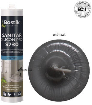 Bostik S730 Sanitär Silicon Pro 1K Silikon Dichtstoff 300ml Kartusche Anthrazit