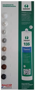 Ramsauer 135 Objektbau 1K Silicon Dichtstoff 310ml Kartusche RCS 739 quarzgrau matt Ramsauer 135 Objektbau 1K Silicon Dichtstoff 310ml Kartusche RCS 739 quarzgrau matt
