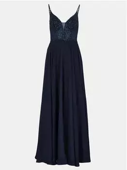 Swing Modelle HEY KYLA Abendkleid aus Materialmix navy