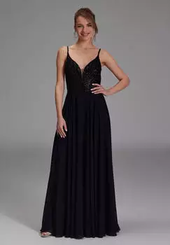 Swing Modelle HEY KYLA Abendkleid aus Materialmix black