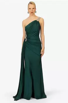 Kraimod Abendkleid eleganter körperbetonter Passform dunkelgrün