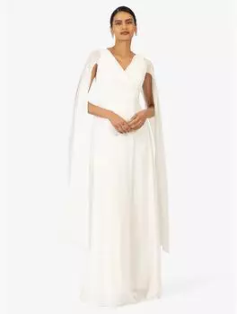 Kraimod Abendkleid aus hochwertigem Polyester-Material Capeärmel weiss