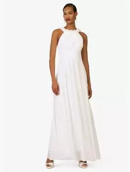 Kraimod Abendkleid aus hochwertigem Polyester Material Rückenausschnitt weiss