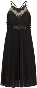 Kraimod Abendkleid aus Chiffon Mesh und Spitze schwarz