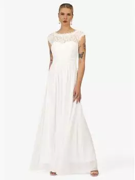 Kraimod Abendkleid aus hochwertigem Polyester Material Rundhalsausschnitt weiss