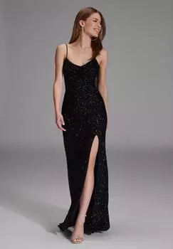 SWING HEY KYLA Slipdress mit transparenter Rückenpartie black