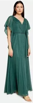 Vera Mont Abendkleid mit Volants und Schmucksteinen smaragd