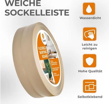 Quest Weichsockelleiste Selbstklebend 30x30mm 5m beige
