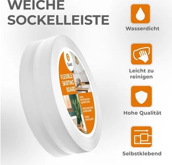 Quest Weichsockelleiste Selbstklebend 25x25mm 15m hellgrau