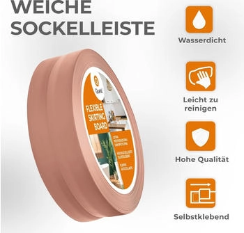 Quest Weichsockelleiste Selbstklebend 30x30mm 10m hellbraun