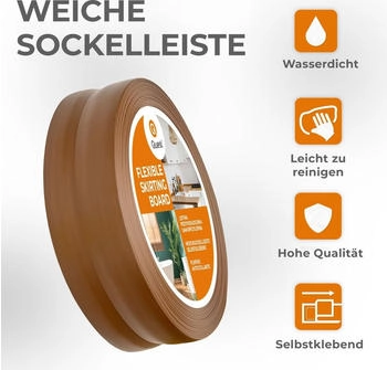 Quest Weichsockelleiste Selbstklebend 18x18mm 10m bronze