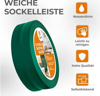 Quest Weichsockelleiste Selbstklebend 30x30mm 15m grün