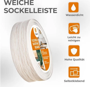 Quest Weichsockelleiste Selbstklebend 30x30mm 5m birke