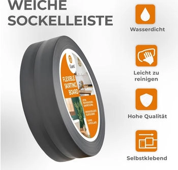 Quest Weichsockelleiste Selbstklebend 30x30mm 5m graphit