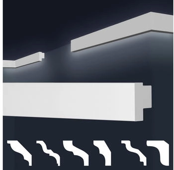 MARBET DESIGN Stuckleisten XPS Styropor wei&szlig; (2 Meter / 1 Leiste E-44)