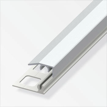 Alfer Abschluss-Profil 1 m, 19.5 x 7 mm Alu eloxiert Edelstahl Optik