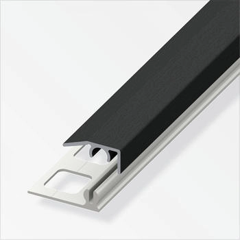 Alfer Abschluss-Profil 1 m, 19.5 x 7 mm Alu eloxiert gebürstet schwarz