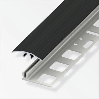 Alfer Übergangs-Profil 1 m, 25 x 7 mm Alu eloxiert gebürstet schwarz