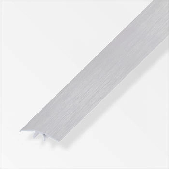Alfer Übergangs-Profil 1 m, 33 mm Aluminium eloxiert gebürstet grau, grau