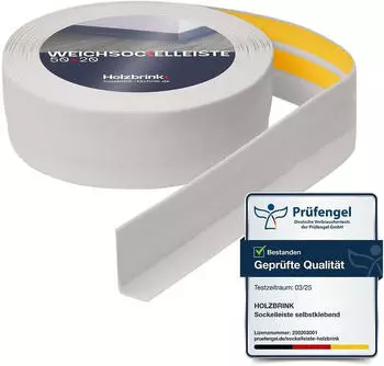 Holzbrink Weichsockelleiste selbstklebend PVC 50x20mm, 20m, Aschgrau (SW10463.3)