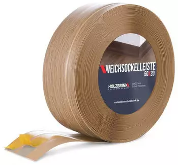 Holzbrink Weichsockelleiste selbstklebend PVC 50x20mm 10m Eiche Hell (SW10471.1)