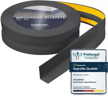 Holzbrink Weichsockelleiste selbstklebend PVC 32x23mm 20m Dunkelgrau (SW10491.3)