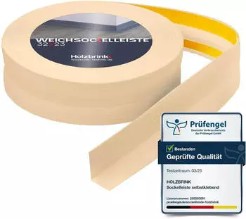 Holzbrink Weichsockelleiste selbstklebend PVC 32x23mm, 75m Farbe Kiefer (LJ001450)