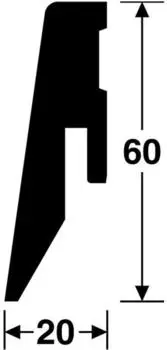Meister Sockelleiste Profil 3 PK uni weiß glänzend 20x60mm (200005-2380-00324)