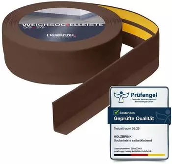Holzbrink Weichsockelleiste selbstklebend PVC 50x20mm 10m Schokolade
