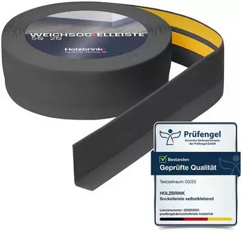 Holzbrink Weichsockelleiste selbstklebend PVC 50x20mm, 15m, dunkelgrau (SW10469.2)