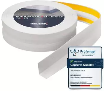 Holzbrink Weichsockelleiste selbstklebend PVC 32x23mm 25m Birke (53939898)