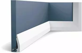 Orac Decor AXXENT Sockelleiste Polystyrol (HDPS) 200x6x1,2cm mit Kabelkanal (SX159)