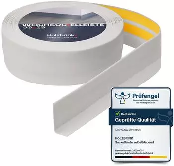 Holzbrink Weichsockelleiste selbstklebend PVC 50x20mm, 15m, Aschgrau (SW10463.2)