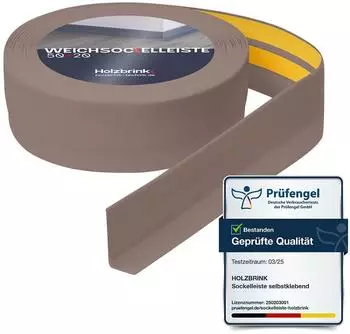 Holzbrink Weichsockelleiste selbstklebend PVC 50x20mm, 15m, Cappuccino (SW10468.2)