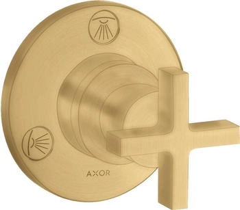 Hansgrohe Citterio Trio/Quattro Absperr- und Umstellventil Unterputz mit Kreuzgriffen Brushed Gold Optic (39925250)