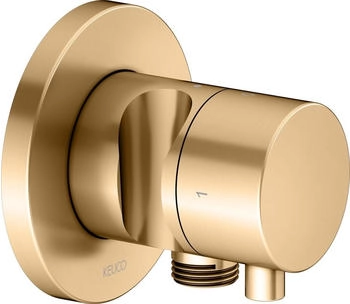 KEUCO IXMO 2-Wege Umstellventil mit Schlauchanschluss, Comfort Griff und Brausehalter, runde Rosette, messing gebürstet (59557251201)