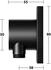 KEUCO IXMO Schlauchanschluss mit Brausehalter, Rosette eckig, schwarz matt (59592370002)